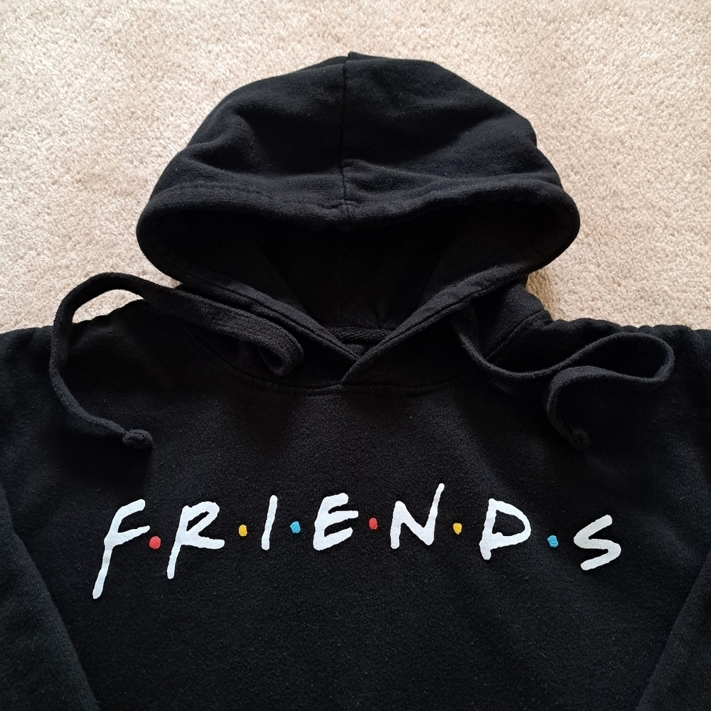 FRIENDS Black Hoodie Official Size Small Long Sleeved Casual Hooded - Picture 9 of 10